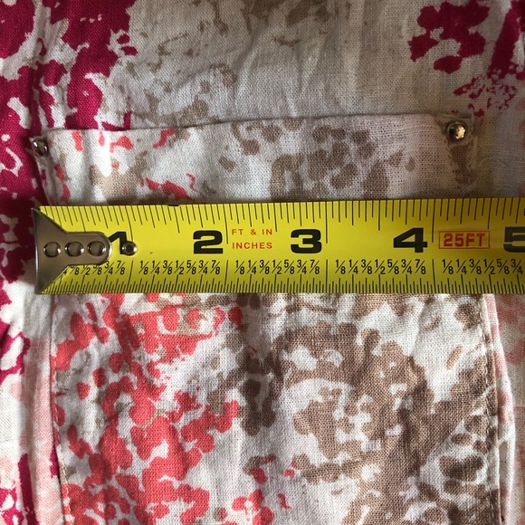 Dana Buchman XL Button Collar Sleeveless Chest Pockets Swirl Print Top - Picture 6 of 12